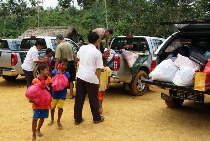 Aid distribution at rural area